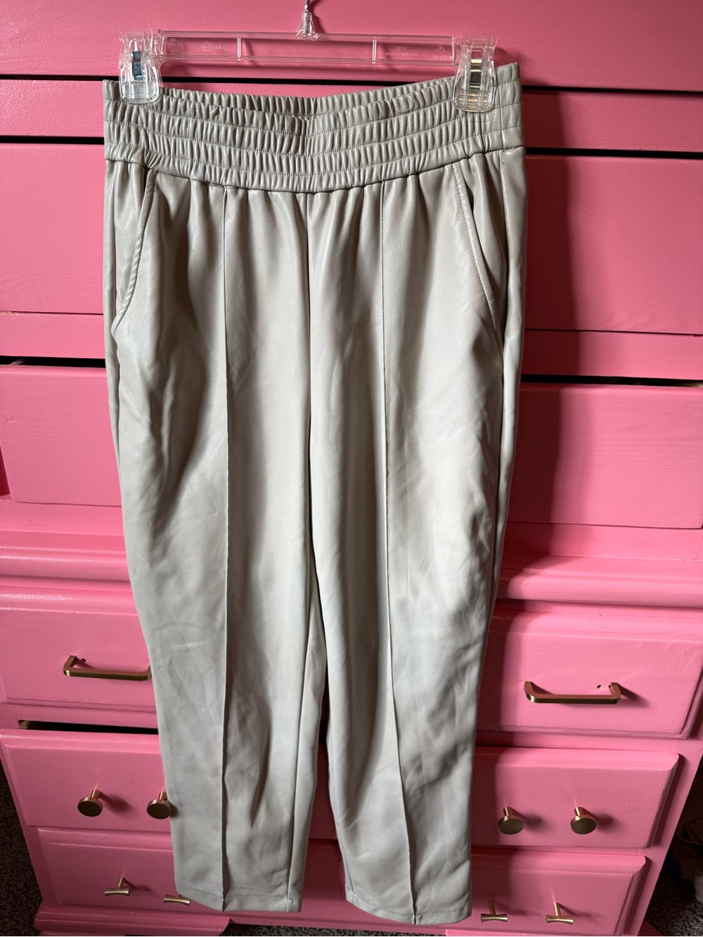 Anthropologie Maison D’Amelie Chic Creme Faux Leather